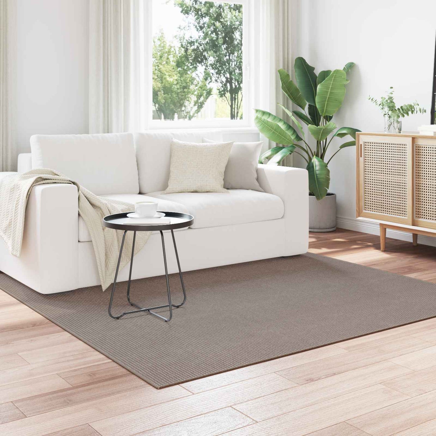 Vloerkleden Vierkant HUARTE Taupe 200 x 200 cm Polyester