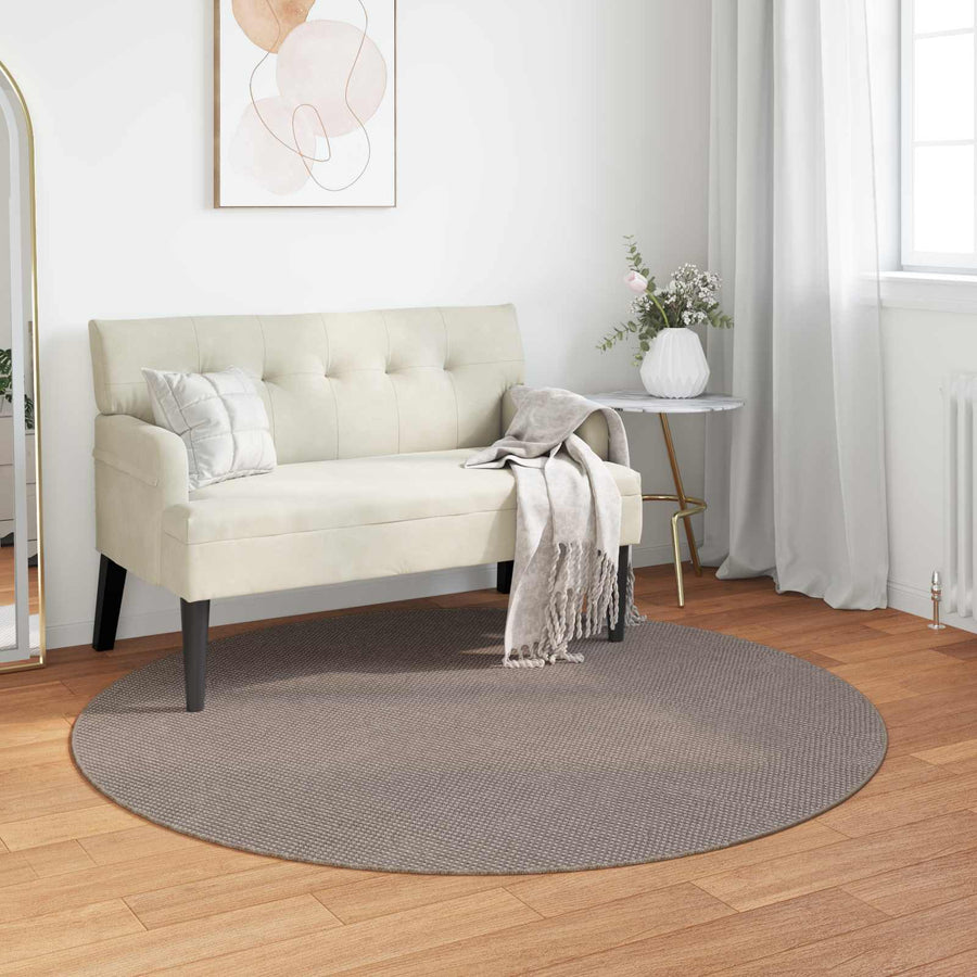 Vloerkleden Rond HUARTE Taupe Ø 160 CM Polyester