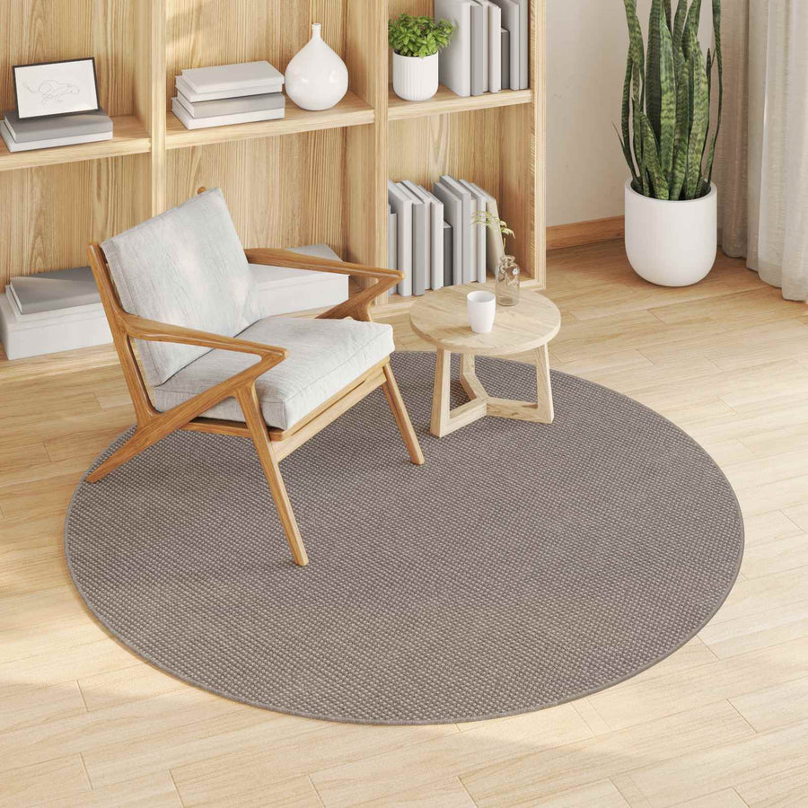 Vloerkleden Rond HUARTE Taupe Ø 160 CM Polyester
