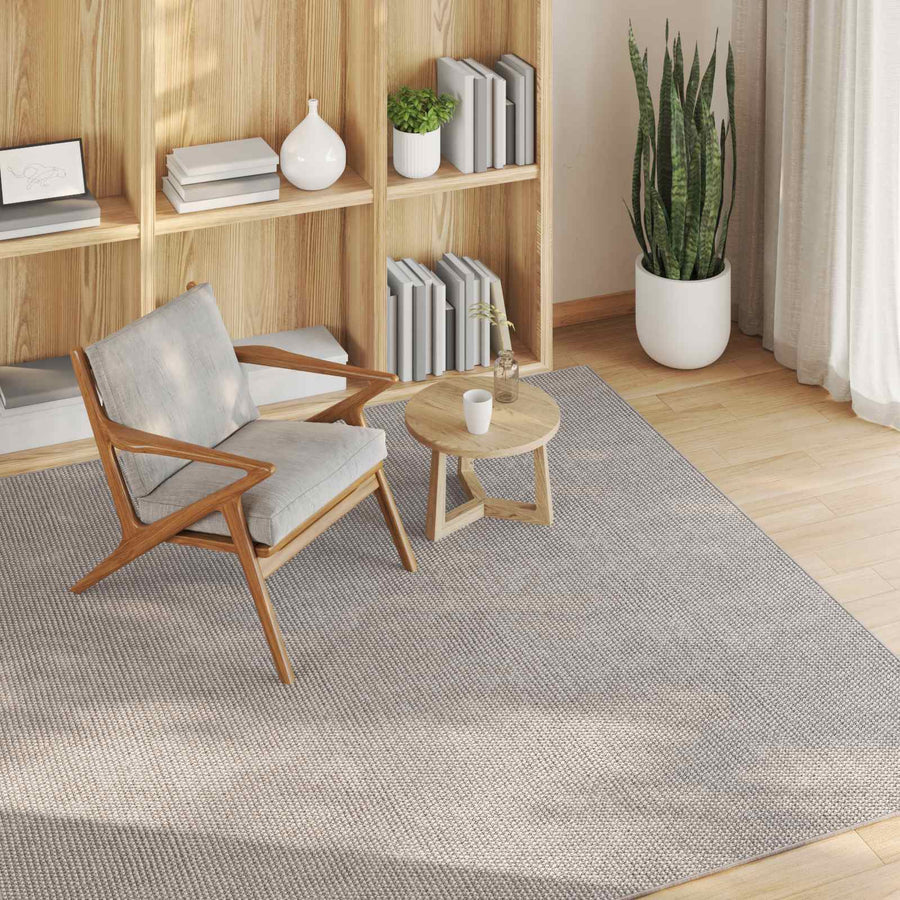Vloerkleden HUARTE Crème en Taupe 200 x 200 cm Polyester
