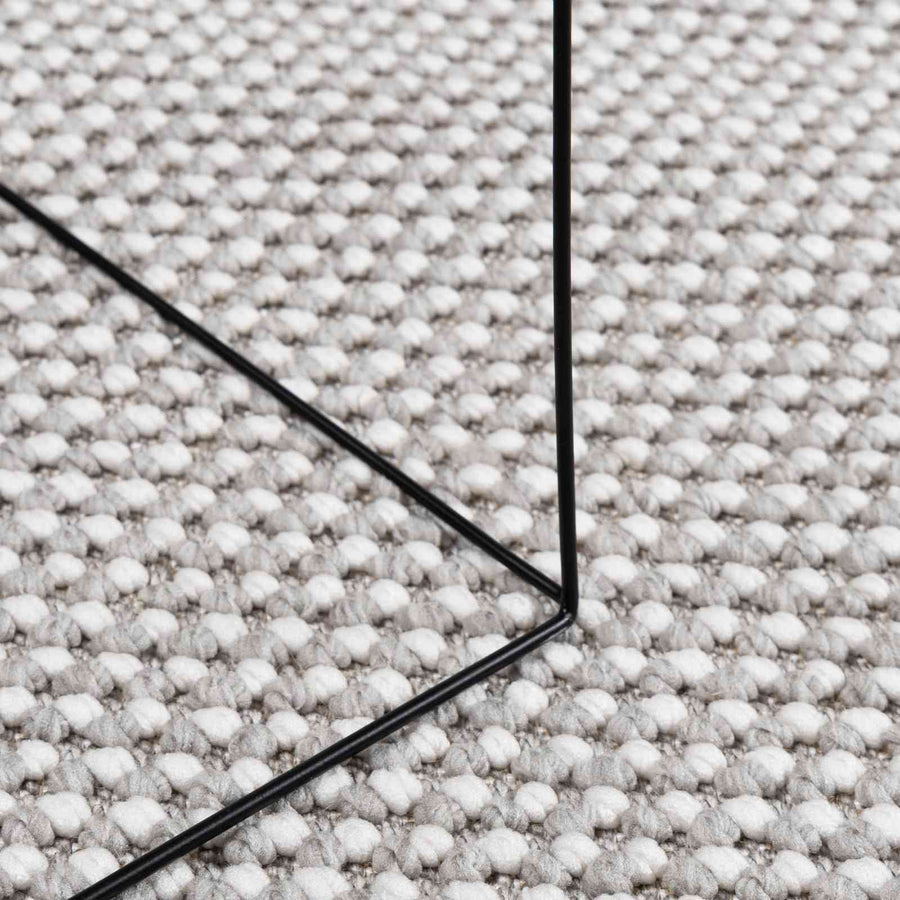 Vloerkleden HUARTE Crème en Grijs 120 x 120 cm Polyester