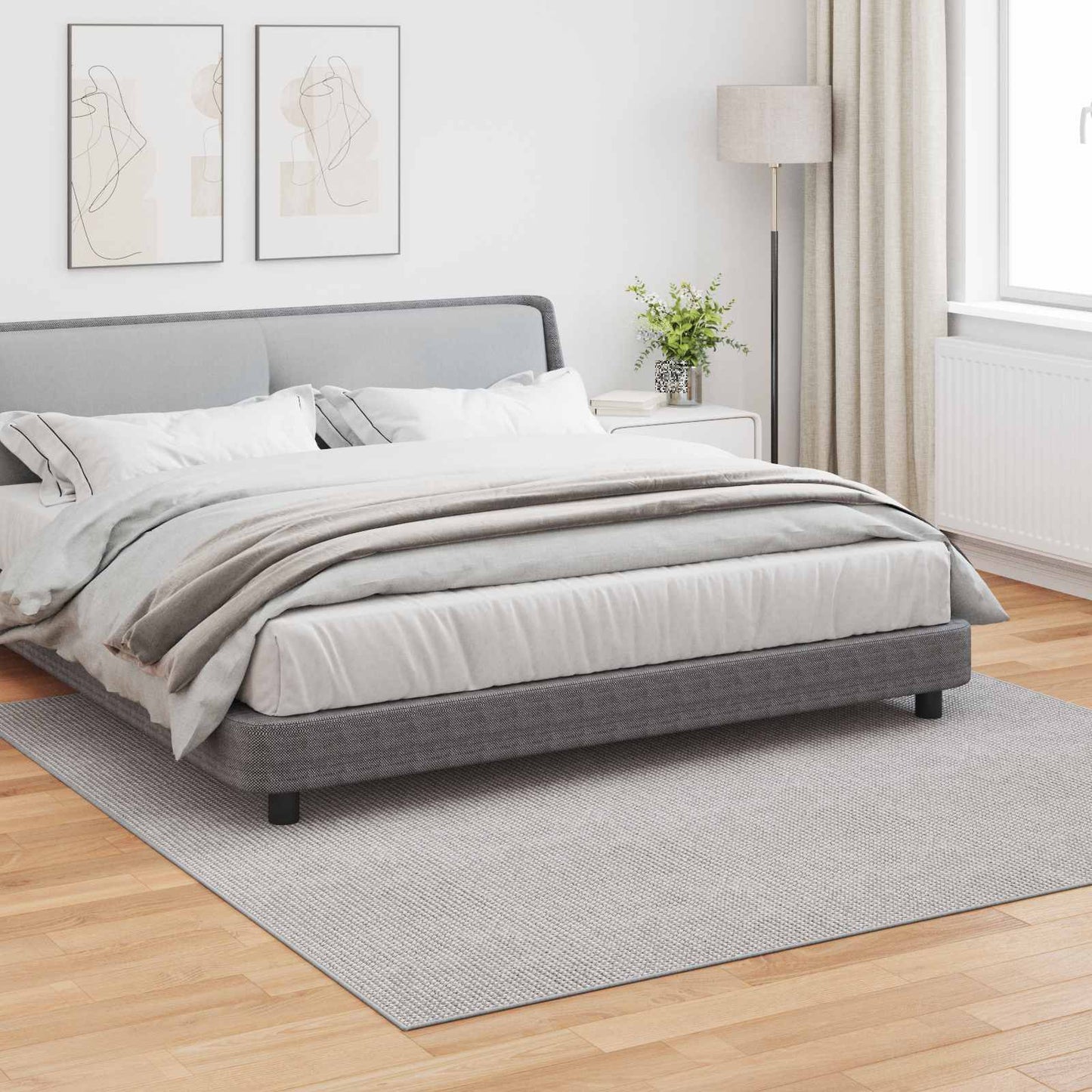 Vloerkleden HUARTE Crème en Grijs 240 x 240 cm Polyester