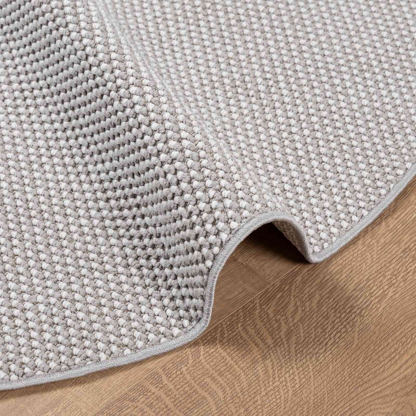 Vloerkleden Rond HUARTE Crème en Grijs Ø 160 CM Polyester