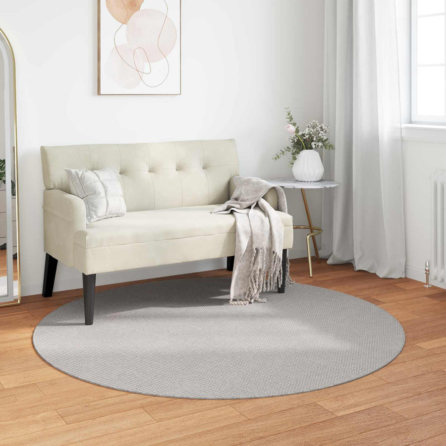 Vloerkleden Rond HUARTE Crème en Grijs Ø 160 CM Polyester