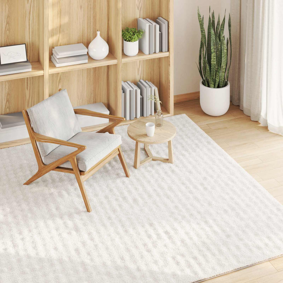 Vloerkleden Vierkant Crème 120 x 120 cm
