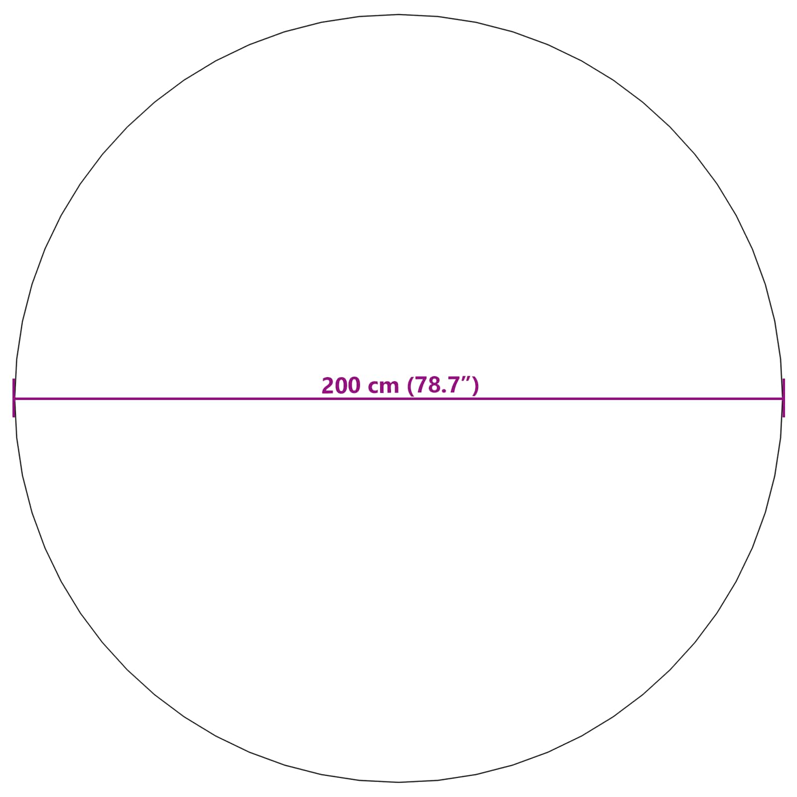 Vloerkleden Rond Antraciet Ø 200 CM