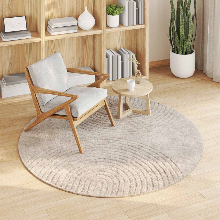 Vloerkleden Rond Beige Ø 120 CM