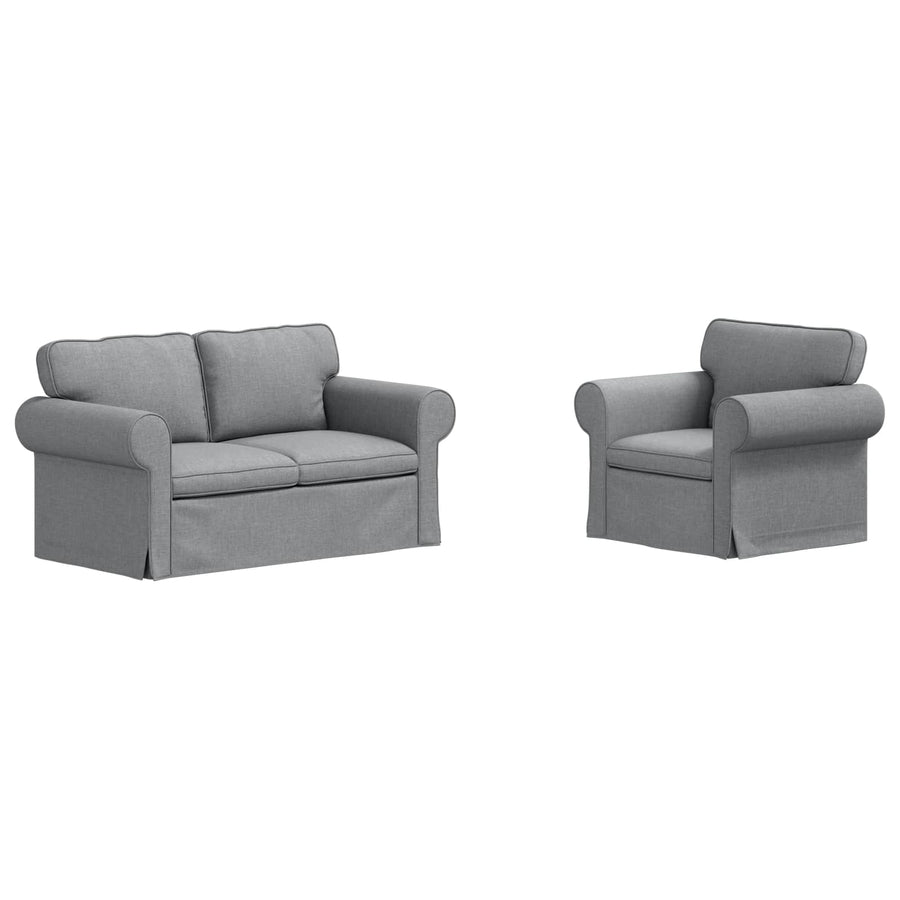 Bank 2 pcs Lichtgrijs Metaal