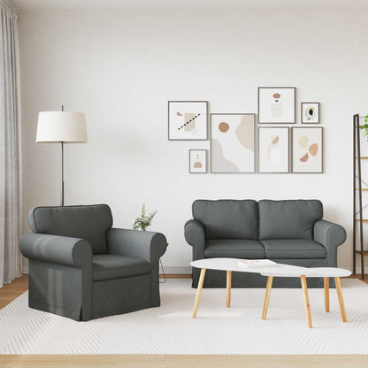 Bank 2 pcs Donkergrijs Metaal