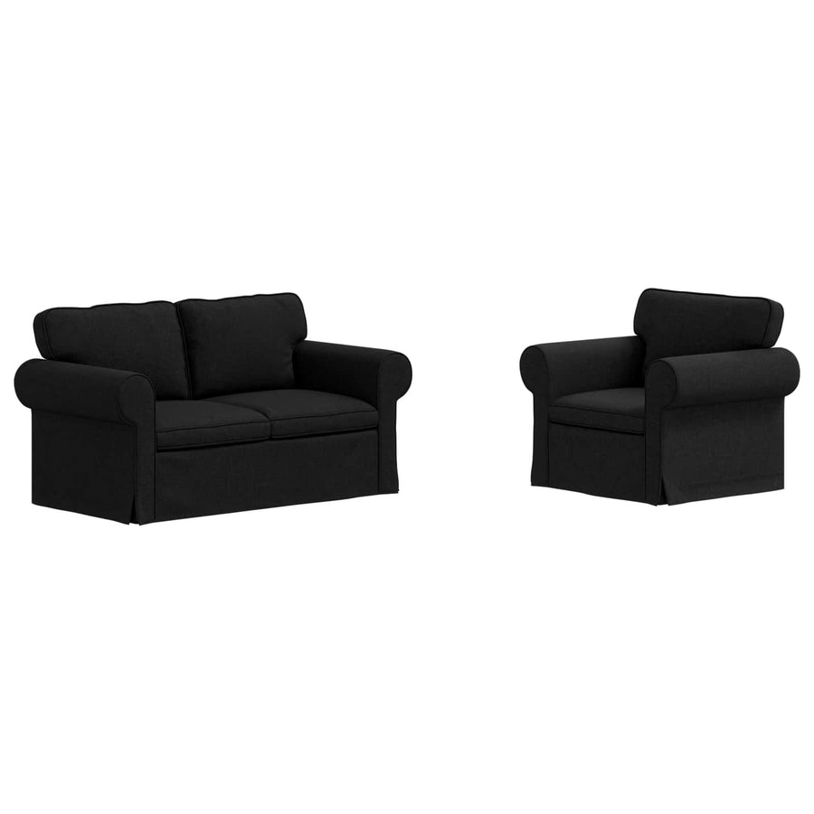 Bank 2 pcs Zwart Metaal