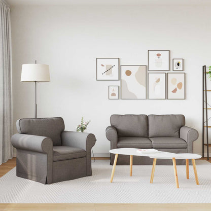 Bank 2 pcs Taupe Metaal