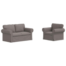 Bank 2 pcs Taupe Metaal