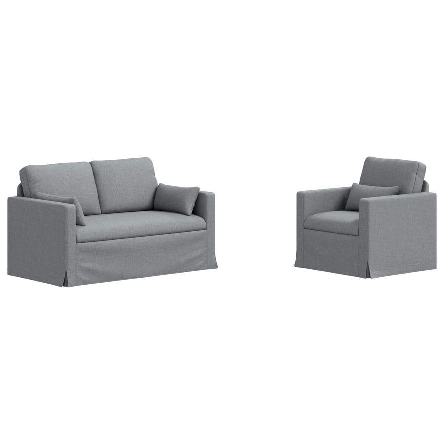 Bank 2 pcs Lichtgrijs Metaal