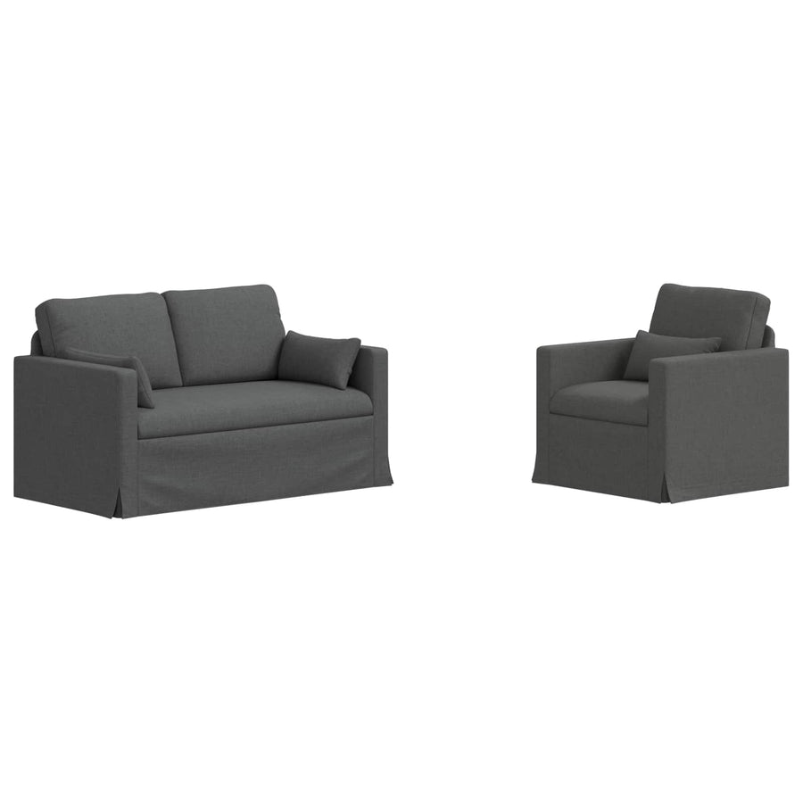 Bank 2 pcs Donkergrijs Metaal