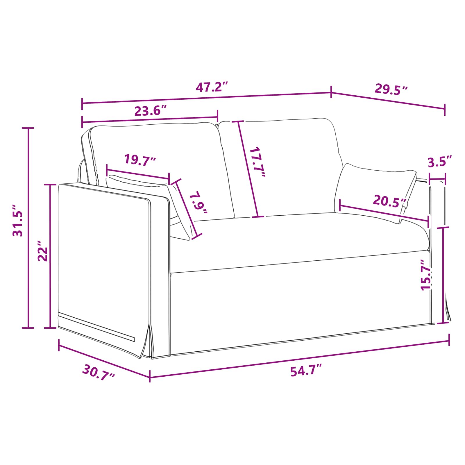 Bank 2 pcs Donkergrijs Metaal