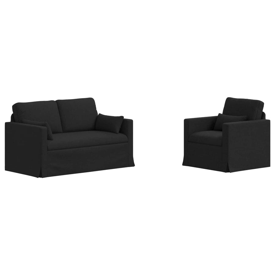 Bank 2 pcs Zwart Metaal