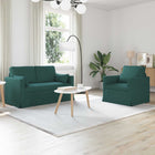 Bench 2 pcs Dark green 139 x 78 x 80 cm Fabric