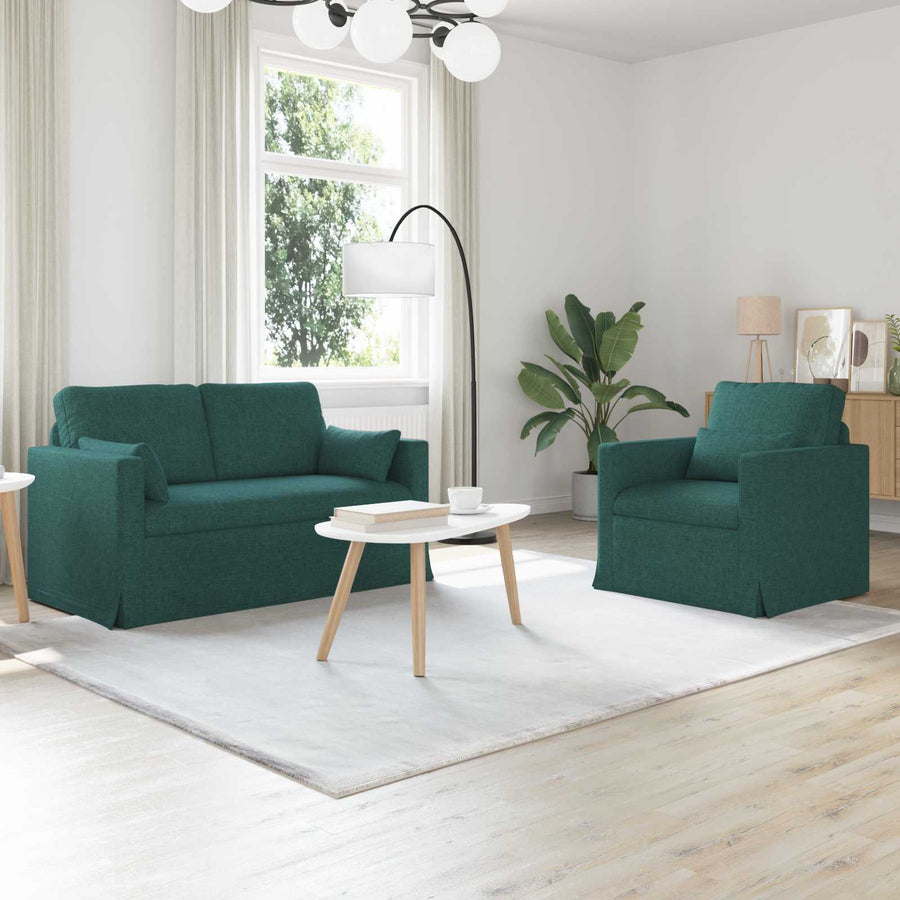 Bank 2 pcs Donkergroen Metaal