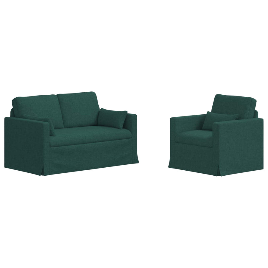 Bank 2 pcs Donkergroen Metaal
