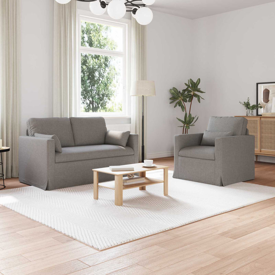 Bank 2 pcs Taupe Metaal