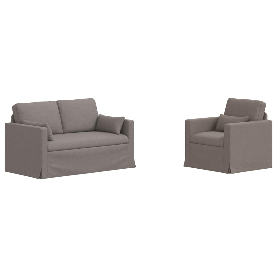 Bank 2 pcs Taupe Metaal