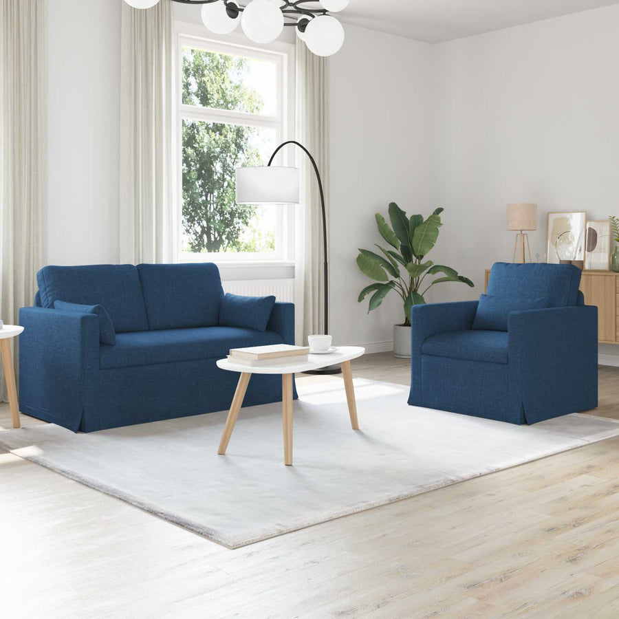 Bank 2 pcs Blauw Metaal
