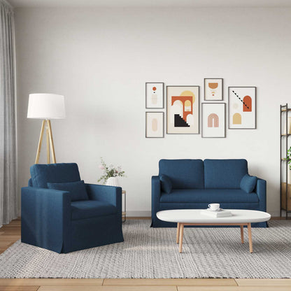 Bank 2 pcs Blauw Metaal