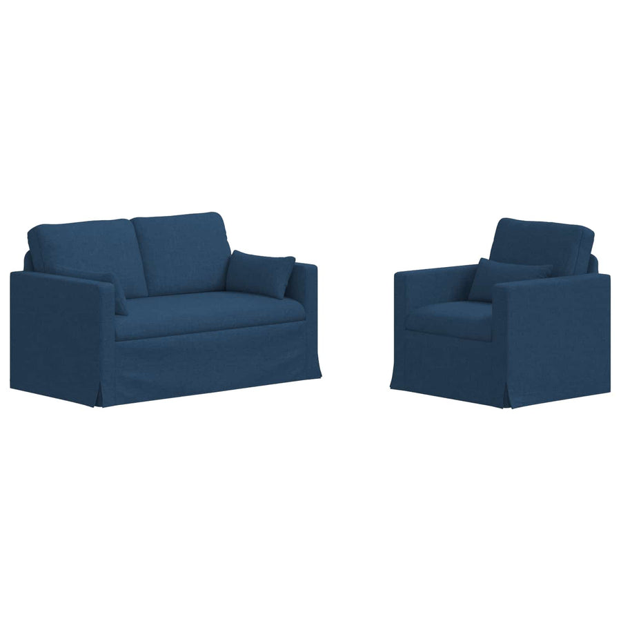 Bank 2 pcs Blauw Metaal
