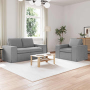 Bank 2-delig lichtgrijs stof 182x80x82 cm