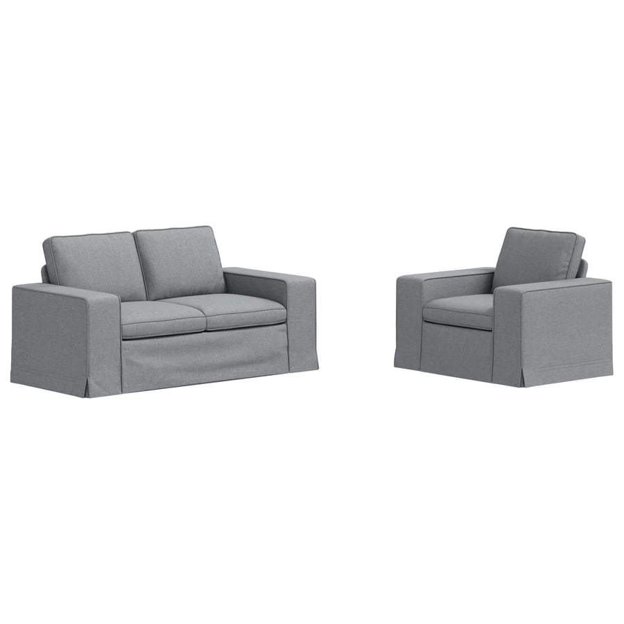 Bank 2 pcs Lichtgrijs Metaal