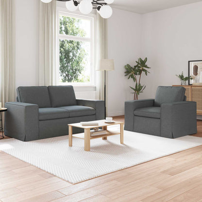 Bank 2 pcs Donkergrijs Metaal