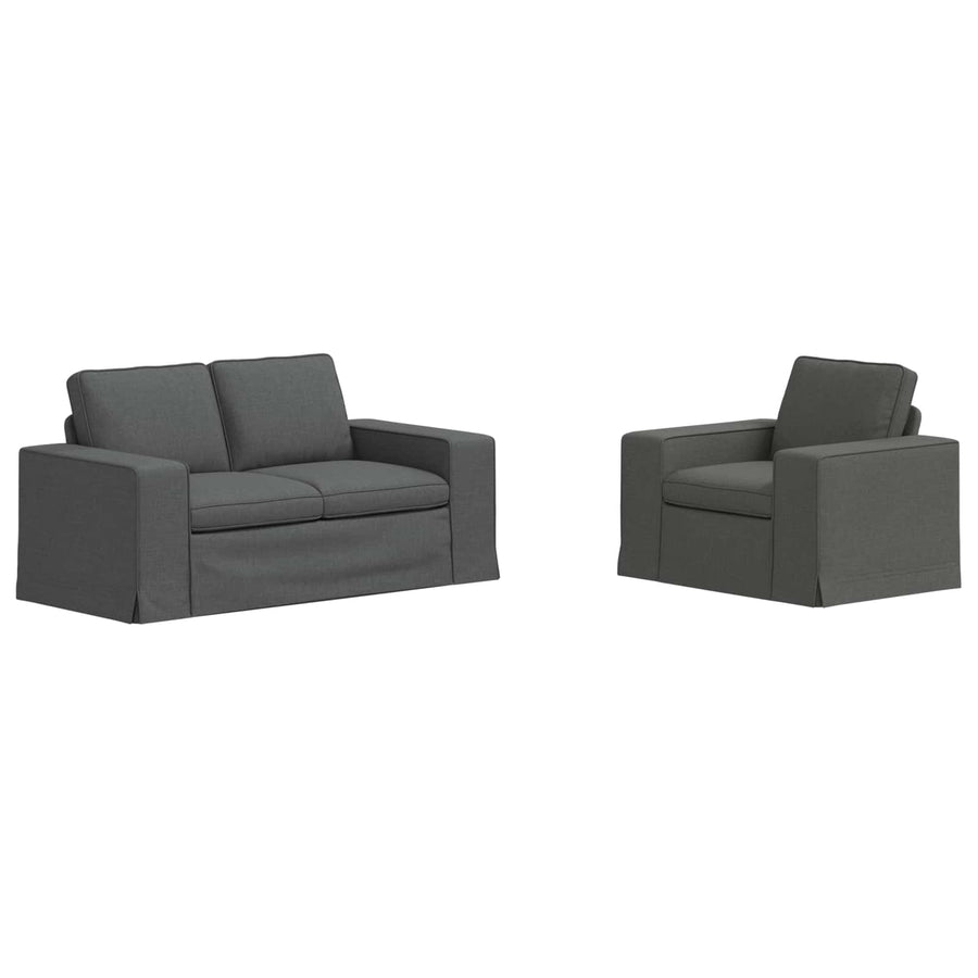 Bank 2 pcs Donkergrijs Metaal
