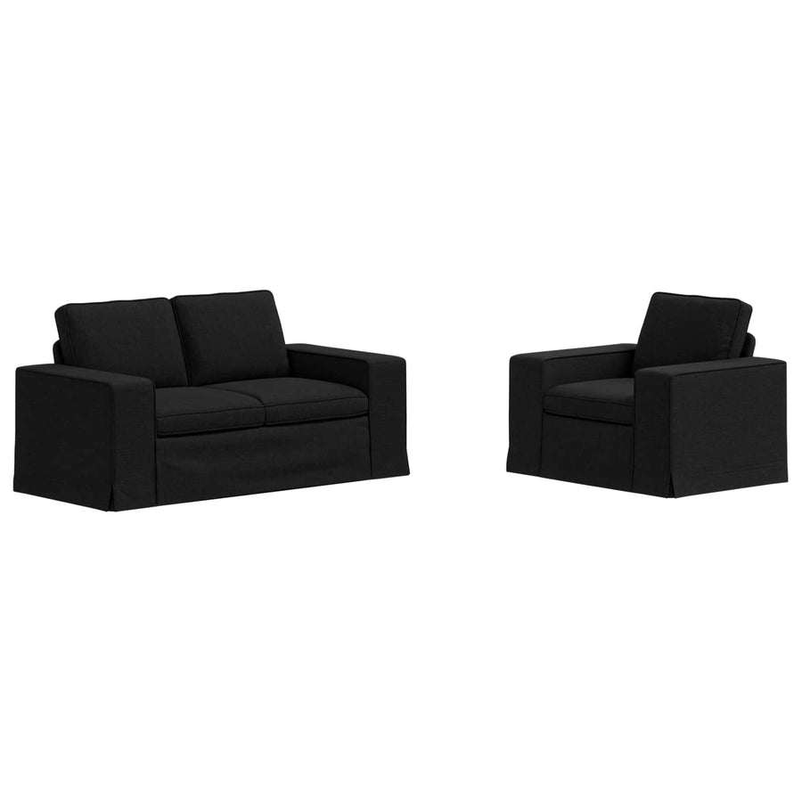 Bank 2 pcs Zwart Metaal