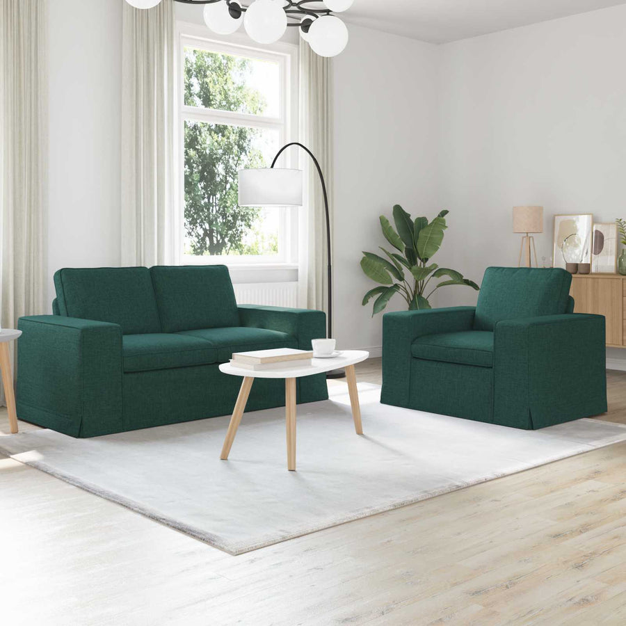 Bank 2 pcs Donkergroen Metaal