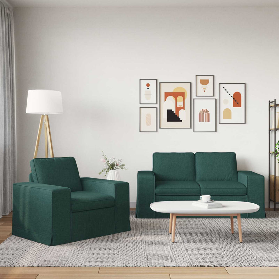 Bank 2 pcs Donkergroen Metaal