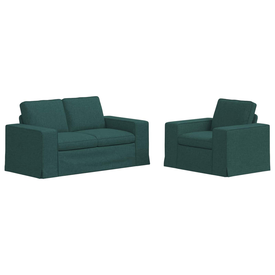 Bank 2 pcs Donkergroen Metaal