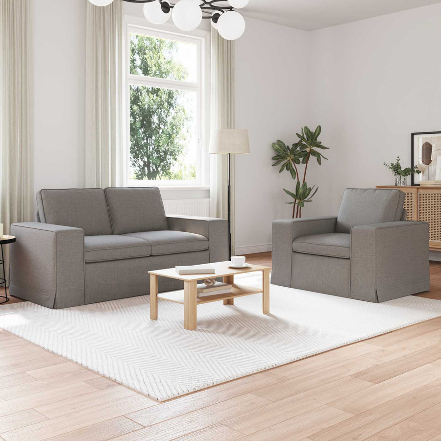 Bank 2 pcs Taupe Metaal