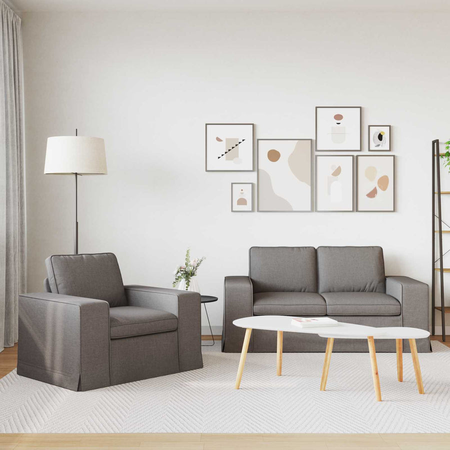 Bank 2 pcs Taupe Metaal