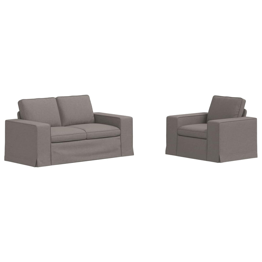 Bank 2 pcs Taupe Metaal