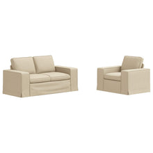 Bank 2 pcs Crème Metaal