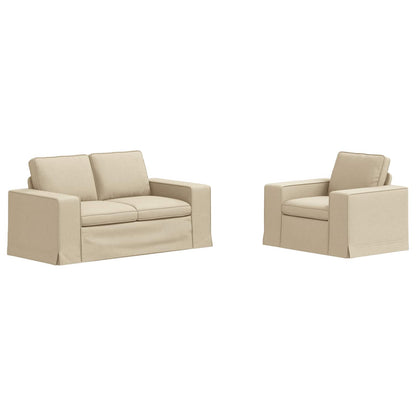 Bank 2 pcs Crème Metaal