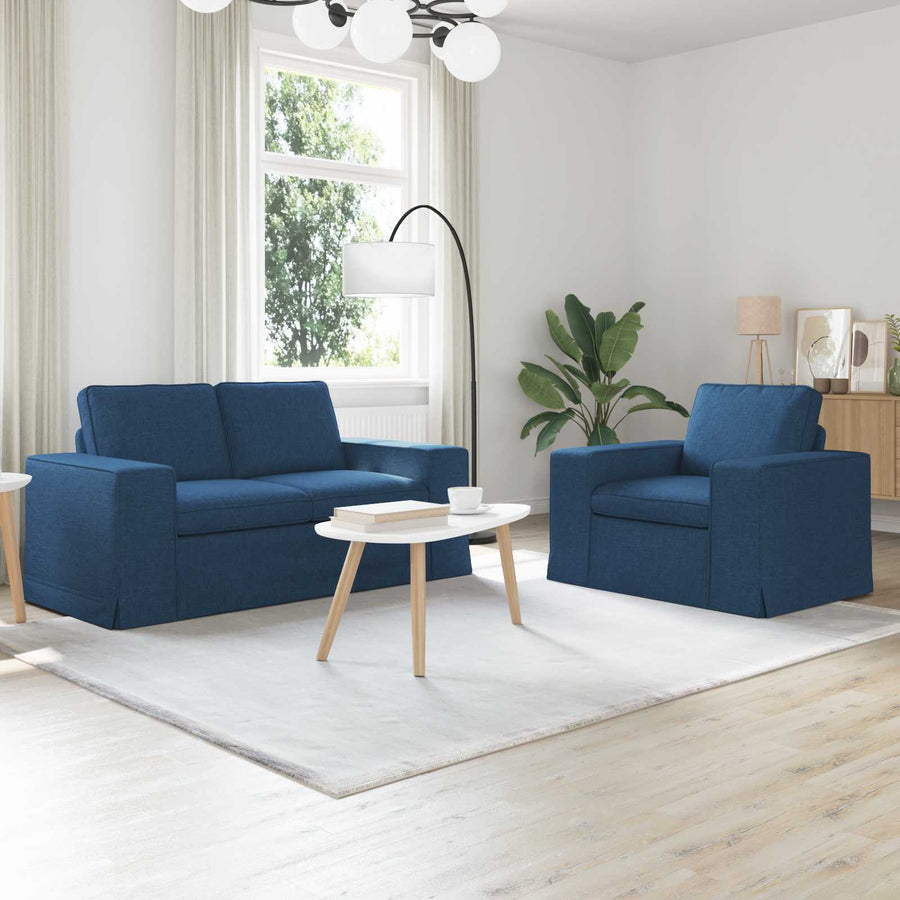 Bank 2 pcs Blauw Metaal