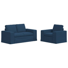 Bank 2 pcs Blauw Metaal
