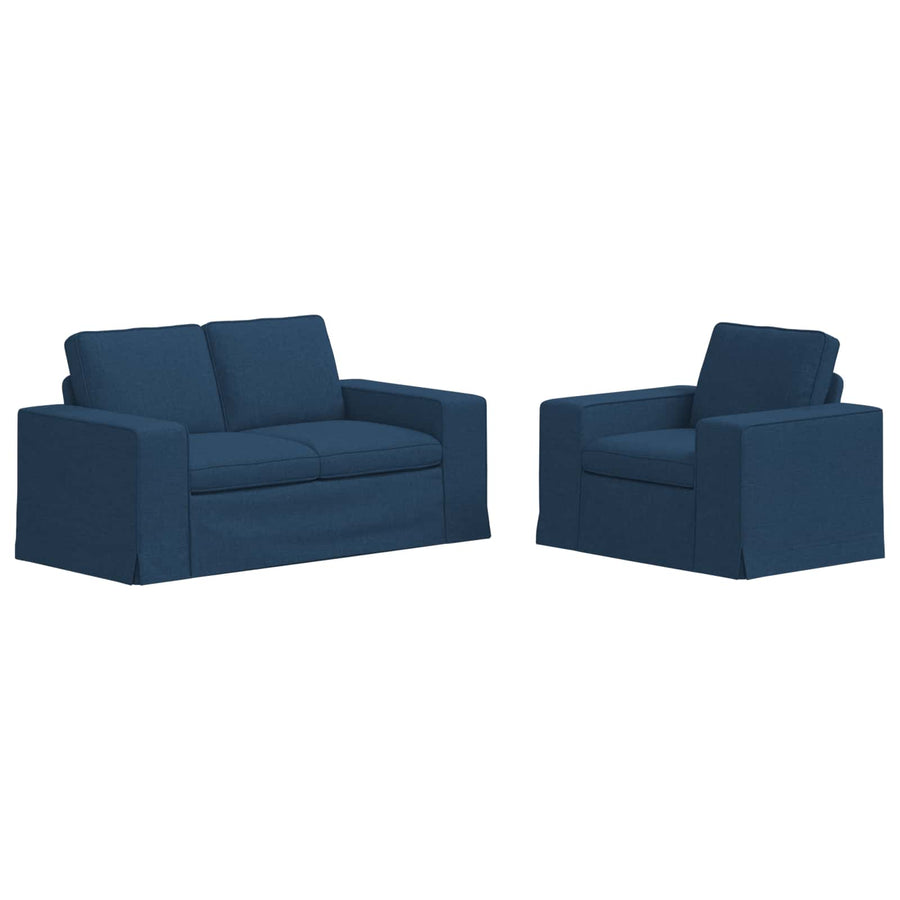 Bank 2 pcs Blauw Metaal