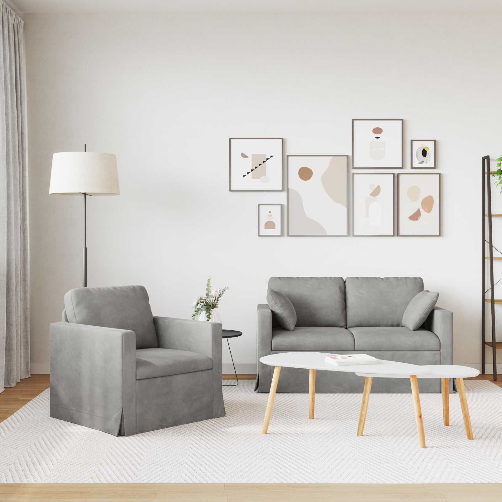 Bank 2 pcs Lichtgrijs