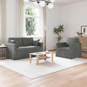 Bankstel 2-delig donkergrijs fluweel 138x78x80 cm