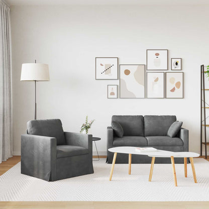 Bank 2 pcs Donkergrijs