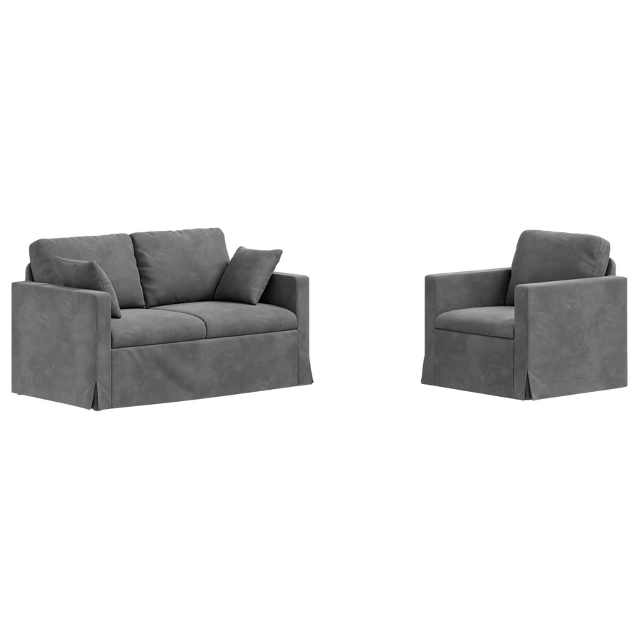 Bank 2 pcs Donkergrijs