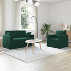 Bankstel 2-delig donkergroen fluweel 138x78x80 cm