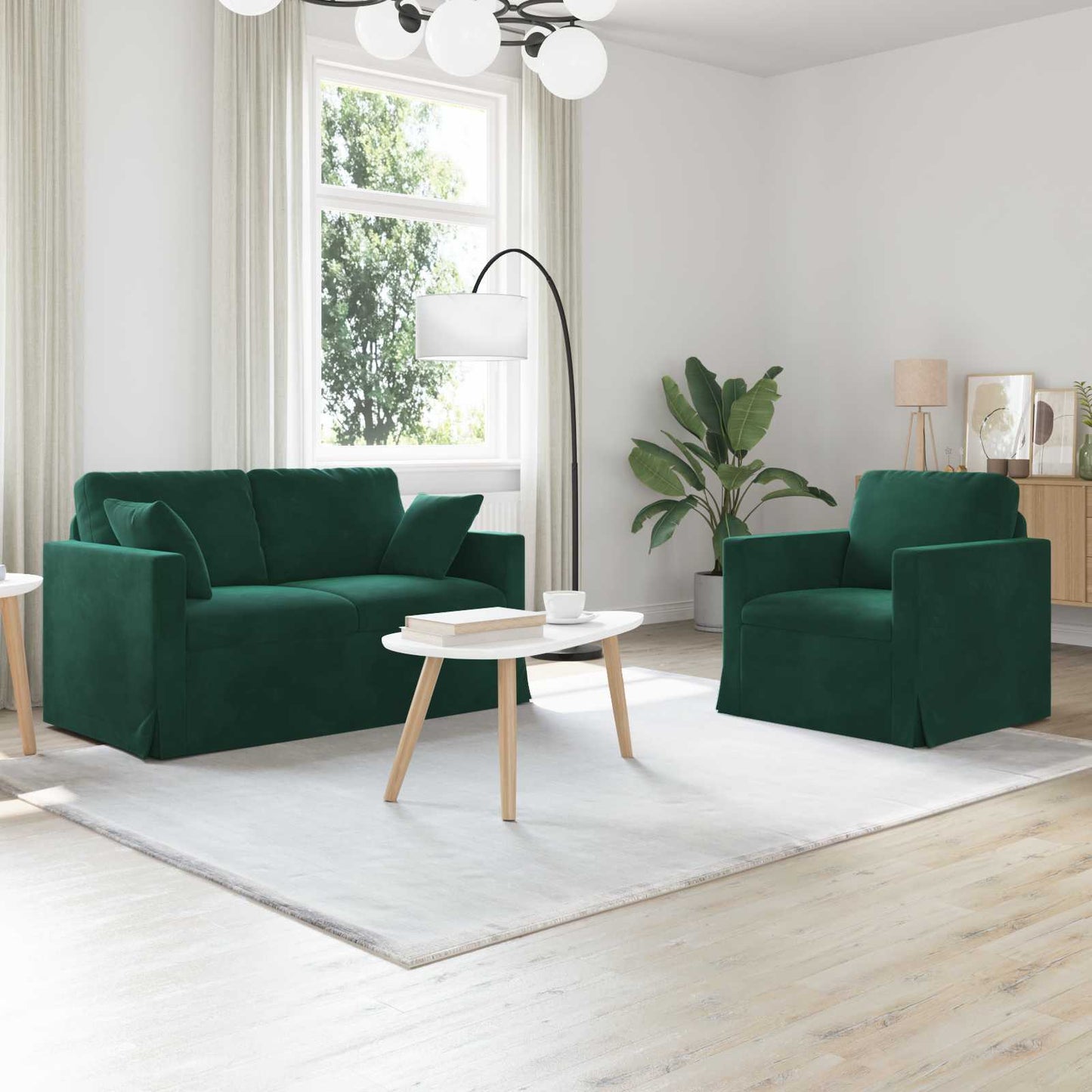 Bank 2 pcs Donkergroen